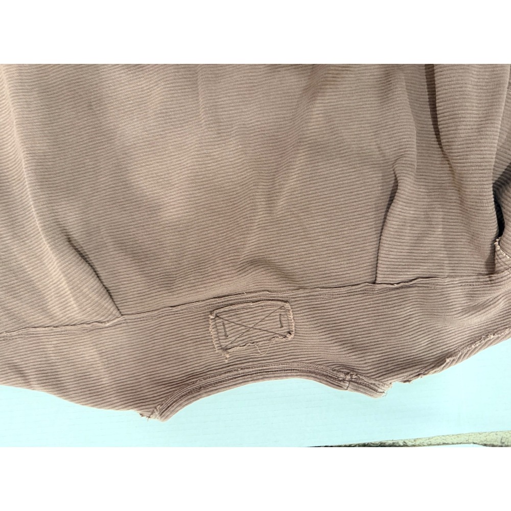 We The Free Brown Ribbed Crew Neck Long Sleeve Oversized Sweatshirt Extra Small - Picture 7 of 7